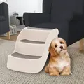 Produktbild: vidaXL Hundetreppe mit 3 Stufen Klappbar Creme 50x38x38 cm Kunststoff