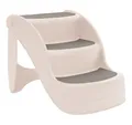 Produktbild: vidaXL Hunderampe Hundetreppe mit 3 Stufen Klappbar Creme 50x38x38 cm Kunststoff