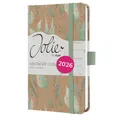 Produktbild: SIGEL J6802 Wochenkalender 2026 A6, mintgrün, gold, Hardcover aus Kraftpapier, Gummiband, Stiftschlaufe, 174 Seiten, vegan, Buchkalender, Terminplaner Taschenkalender Jolie
