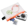 Produktbild: FolderSys Reißverschlussbeutel DIN A6 transparent/orange 0,20 mm, 1 St.