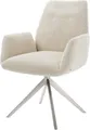 Produktbild: DELIFE Polsterstuhl Zoa-Flex, Kreuzgestell breit Edelstahl Cord Beige 360° drehbar