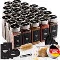 Produktbild: Deco haus® Gewürzgläser eckig luftdicht 24er Set [inkl. Etiketten & Streueinsatz] - Gewürzdosen Set Glas - Gewürzbehälter Spice Jars - Gewürze Aufbewahrung - Gewürz Organizer - Gewürzaufbewahrung