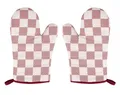 Produktbild: ECO TOPFHANDSCHUHE 1 Paar Karo Grillhandschuh Küchenhandschuh Ofenhandschuh 3-Varianten 62 (Rot)
