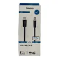 Produktbild: Hama USB Kabel A-B - 1,5m Schwarz - 200602 - 480 Mbps - USB 2.0