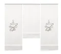 Produktbild: Design Mini Flächenvorhang Set Bestickt Kaffee Coffee | 4057-01 | 3 Teile | Scheibengardine Gesamtbreite 90cm (3x30cm) Höhe 80/60/80cm |