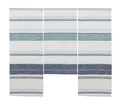 Produktbild: Clever-Kauf-24 Scheibengardine Design Mini Flächenvorhang Set, blau Leinen, Webstreifen, 4058-01, (3 St), Stangendurchzug, halbtransparent