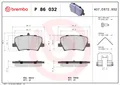 Produktbild: Bremsbelagsatz hinten BREMBO P 86 032