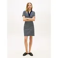 Produktbild: Tommy Hilfiger Polokleid SLIM OPEN NK POLO DRESS SS mit gestickter Tommy Hilfiger Flagge blau M (40)