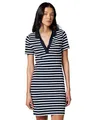 Produktbild: Tommy Hilfiger Damen Polokleid Slim Fit V-Neck Kurz, Dunkelblau (Breton Stripe Dark Night/Ecru), M