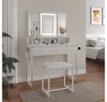 Produktbild: Vicco Schminktisch Mavida, Weiß, 90 cm mit LED-Spiegel und Hocker