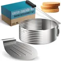Produktbild: 4smile Tortenzubehör - Edelstahl Torten Schneidehilfe Set, 3 Teile - Tortenboden Schneidehilfe + Konditormesser + Tortenheber - Kuchen Schneidehilfe perfektioniert Tortenzubereitung
