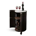 Produktbild: iAnanas Barschrank Premium Luxus Rustikales Weinregal aus Holz mit Marmorplatte dekorativer Weinständer Stauraum für Getränke und Gläser ideal für Wohnzimmer Party Raum Bistro Hausbar