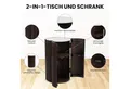 Produktbild: iAnanas Bartisch Holz & Marmor - Luxus Servierwagen & Barwagen - Weinregal, Rollbarer Bartisch mit Marmorplatte und Stauraum für Weinflaschen