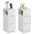 Produktbild: Kailyn Kollektion  Nachttisch 2er Set, schmal, Beistelltisch 2 Schubladen, of...