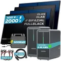 Produktbild: SUNNIVA 2000W Balkonkraftwerk mit 4.48 kWh Speicher MARSTEK 2x B2500-D, BIFAZIAL FULLBLACK komplett Steckdose, PV Solaranlage Komplettset mit Solarspeicher, 4x 500W N-Type Glas Bifacial Module