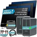 Produktbild: SUNNIVA® 2000W Balkonkraftwerk mit 4.48 kWh Speicher MARSTEK 2x B2500-D, 4x 500W BIFAZIAL FULLBLACK komplett Steckdose, PV Solaranlage + Solarspei...