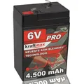 Produktbild: Kraftmax Industrial Pro Bleiakku [ 6V / 4,5Ah ] AGM Hochleistungs- Blei Akku der Neusten Generation
