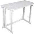 Produktbild: Gardenson Balkontisch, Weiß, Holz, Eukalyptusholz, Hartholz, oval, 50x76x100 cm, gastro- und objekttauglich, klappbar, UV-beständig, wetterfest, platzsparend, Balkonmöbel, Balkontische