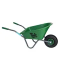 Produktbild: Kinderschubkarre Uni 3,6 kg 40 kg Traglast Stahl Kunststoff grün Vollgummirad Schiebkarre Gartenkarre (Lokomotive | grün)