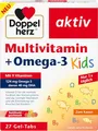 Produktbild: Doppelherz Multivitamin + Omega-3 Kids - 9 Vitamine plus Omega-3-Fettsäuren aus Seefischöl - 27 Gel-Tabs mit Tuttifrutti-Geschmack