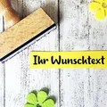 Produktbild: Stempelfritz Holzstempel 30x10mm - 2 Zeilen - mit Wunschtext personalisierbarer Namensstempel, Adressstempel oder Textstempel