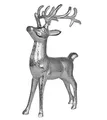Produktbild: MichaelNoll Hirsch Dekoration - Stehend - Rentier Aluminium Metall Silber - Figur Statue Dekofigur - Deko für Wohnzimmer, Küche, Schlafzimmer - Weihnachten Winter - Hirschgeweih Dekoration XL 38 cm
