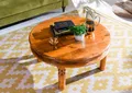 Produktbild: MASSIVMOEBEL24 Couchtisch rund 90x90x45 Akazie honig lackiert OXFORD #0330