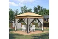 Produktbild: Outsunny Faltpavillon 3,3x3,3m, wasserabweisend Winterfest, mit Doppeldach, UV Schutz, mit 4 Seitenteilen, (Pop-up Pavillon, Partyzelt), mit Tasche, für Camping, Garten, Beige