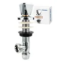 Produktbild: tecuro Geräte-Untertischventil 1/2 Zoll AG & 10 mm Quetschverschraubung – Rückflussverhinderer, 3/4 Zoll Seitlicher Abgang, Messing verchromt
