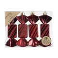 Produktbild: Inge-glas Christbaumschmuck Bonbons 10,5cm Kunststoff 4er Set - bruchsicher & mit Glitzer - Christbaumkugeln für Weihnachtsbaum - Weihnachtsbaumkugeln & Weihnachtsbaumschmuck Rot - Morello Cherry