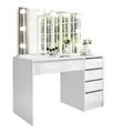 Produktbild: Lookway Schminktisch, Weiß Hochglanz, Holzwerkstoff, 5 Schubladen, 120x142x55 cm, Schlafzimmer, Schminktische