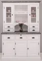Produktbild: Casa Padrino Landhausstil Küchenschrank Weiß / Dunkelgrau 138 x 50 x H. 197 cm - 2 Teiliger Küchenschrank mit 5 Türen und 7 Schubladen - Landhausstil Küchenmöbel