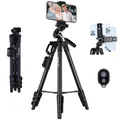 Produktbild: Smartphone Stativ Traveler, Handy Stativ mit Fernauslöser 120cm Aluminium Dre...