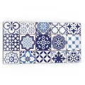 Produktbild: DEQORI Küchenrückwand 'Azulejo Wandkacheln', Glas Spritzschutz Badrückwand Herdblende blau 80 cm x 40 cm