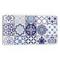 Produktbild: DEQORI Küchenrückwand Glas | Motiv Azulejo Wandkacheln | 80x40 cm | Bad- oder Herd-Rückwand | Herdblende Spritzschutz für Küche & Badezimmer | moderne Deko für Fliesenspiegel