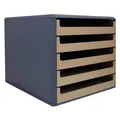 Produktbild: Schubladenbox 5 Schübe Briefablage Ablage schwarzes Gehäuse Karamell 2. Wahl