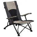 Produktbild: anndora extra Stabiler Campingstuhl Model: JG407 - Ausführung als Strandsitzer mit niedriger Bodenhöhe - faltbar, 120kg belastbar - Champagner grau