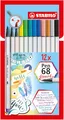 Produktbild: STABILO - Premium-Filzstift mit Pinselspitze für variable Strichstärken - Pen 68 brush - 12er Pack