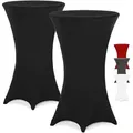 Produktbild: Stehtisch Husse 2er Set Ø60-65/70-75/80-85cm Farbwahl Stretch Stehtischhusse Überzug 2er Set schwarz, 70Ø - Detex