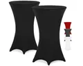 Produktbild: Detex Stehtischhusse, 70cm Schwarz 2er Set Rund Stehtisch Hussen Bezug Überwurf Party Deko