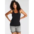Produktbild: Tanktop ARIZONA, Damen, Gr. 48/50, schwarz, Single Jersey, Obermaterial: 50% Baumwolle, 50% Modal, bestickt, unifarben, Basic, figurbetont hüftbedeckend, Tops Tanktop, mit Logo-Stickerei