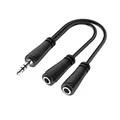 Produktbild: Hama Audio Splitter für 2 Kopfhörer (3,5 mm Klinke Stecker auf 2x 3,5 mm Klinke Buchse, Kopfhörer Adapter HiFi Stereo, AUX Doppelstecker für Tablet, Handy, Laptop zum gemeinsamen Hören mit 2 Headsets)