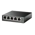 Produktbild: TP-Link TL-SG105MPE 5 Port Managed PoE Switch mit 4 PoE+ Ports (120 Watt, IEEE-802.3af/at PoE,lüfterlos, Plug-and-Play, Robustes Metallgehäuse) Schwarz