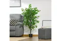 Produktbild: Kunstpflanze Künstlicher Ficusbaum, Plastik Pflanzen im Topf Ficus-Baum, HOMCOM, Höhe 135 cm, Kunstbaum für Wohnzimmer, Schlafzimmer, Büro