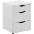 Produktbild: Boxxx Nachtschrank, Weiß, Holzwerkstoff, 3 Schubladen, 40x55x39 cm, Schlafzimmer, Nachttische