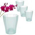 Produktbild: GarPet 4er Set Orchideentopf Transparent Orchideen Übertopf Pflanztöpfe Übertöpfe für Orchideen aus Kunststoff Innen Durchsichtig Elegant 16 cm Glas