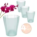 Produktbild: 4er Set Orchideentopf Transparent Orchideen Über Pflanz Topf Innen 16 cm glas