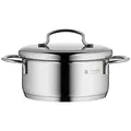 Produktbild: WMF Mini Kochtopf klein 14cm, kleiner Kochtopf, Metalldeckel, kleiner Topf, Bratentopf Induktion 0,9l, Cromargan Edelstahl poliert, stapelbar, für kleine Portionen, Singlehaushalte