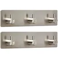 Produktbild: 2 x Garderobenhaken PANDORA 3-fach (180 x 45 x 29 mm) Edelstahl rostfrei selbstklebend 3M für Küche & Bad Hakenleiste Wandhaken von SO-TECH®