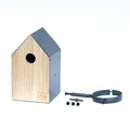 Produktbild: UNUS Vogelhaus Nisthaus Vogelhäuschen Nistkasten Fütterungsstation Holz Metall Befestigung unten oder seitlich mit Dachrinnenbefestigung